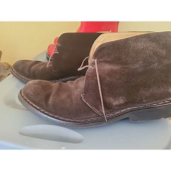 EUC $650 Heschung Dk Brown Suede Desert Chukka Dress Boots Mens Size 11 44 9.5 - Picture 6 of 10